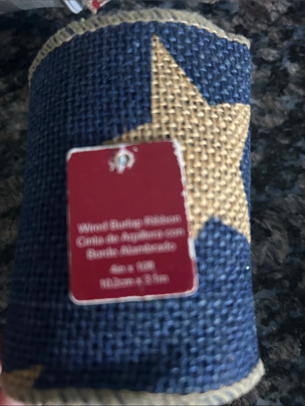 CELEBRATE IT PATRIOTIC STAR BURLAP RIBBON LOT OF 3 NWT